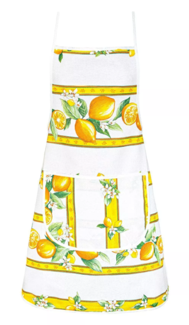 French Apron, Provence fabric (lemons. white) - Click Image to Close
